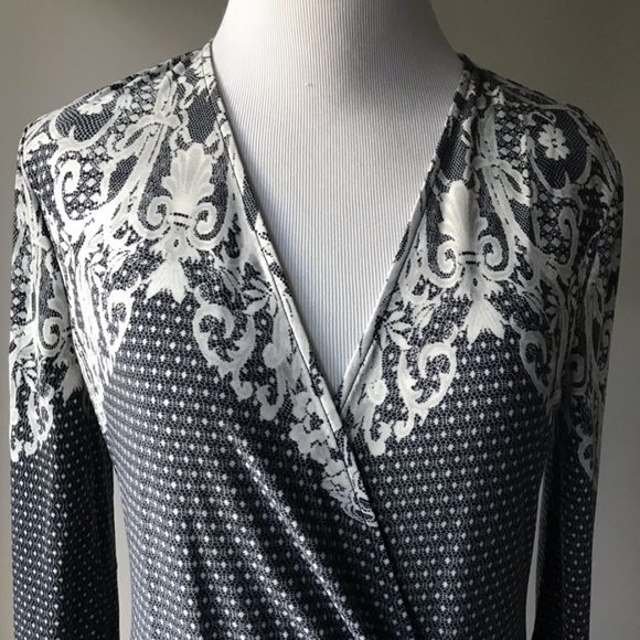 BCBGMaxAzria Lace Print Adele Wrap Dress - Picture 3 of 5